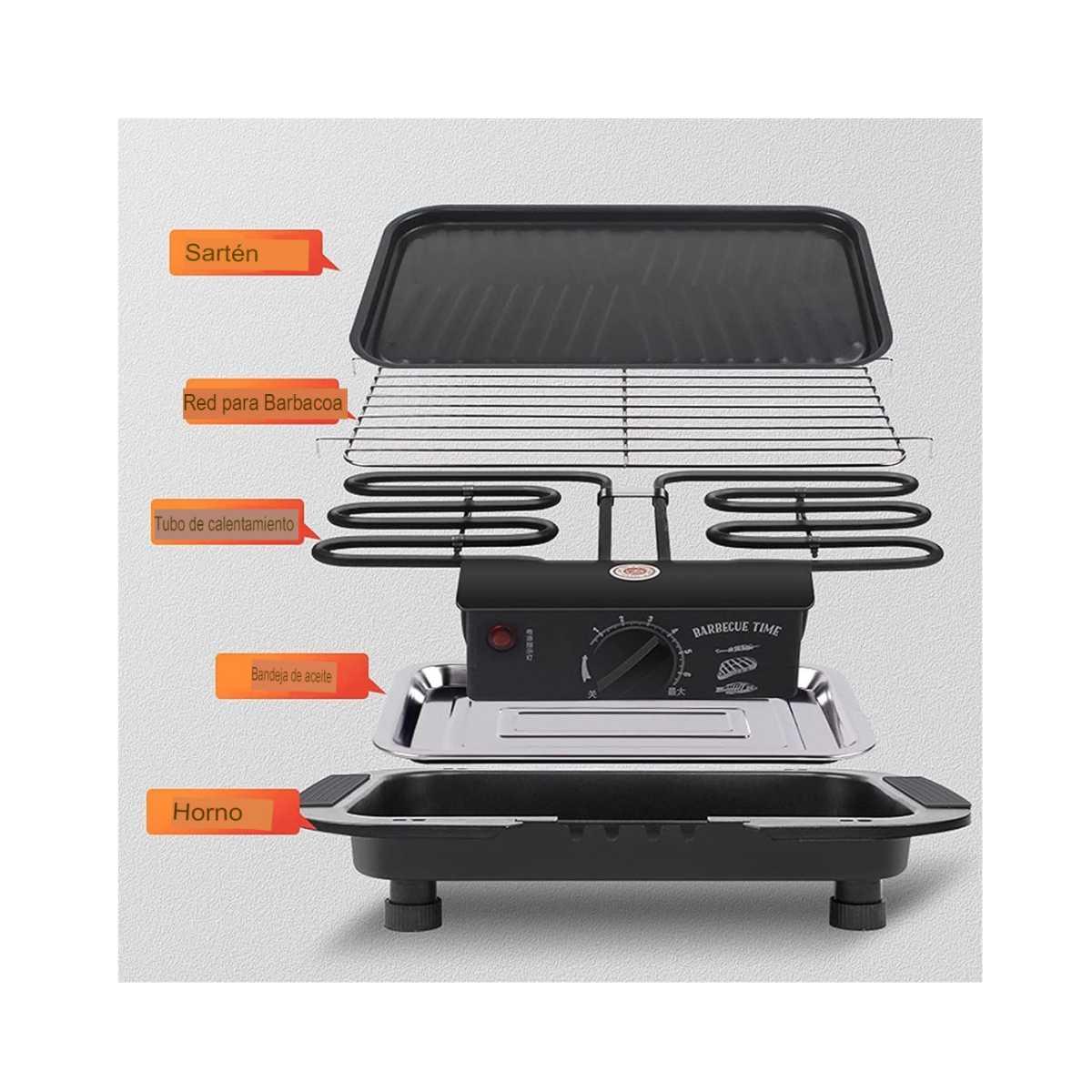 Parrilla Eléctrica de Mesa Antiadherente
