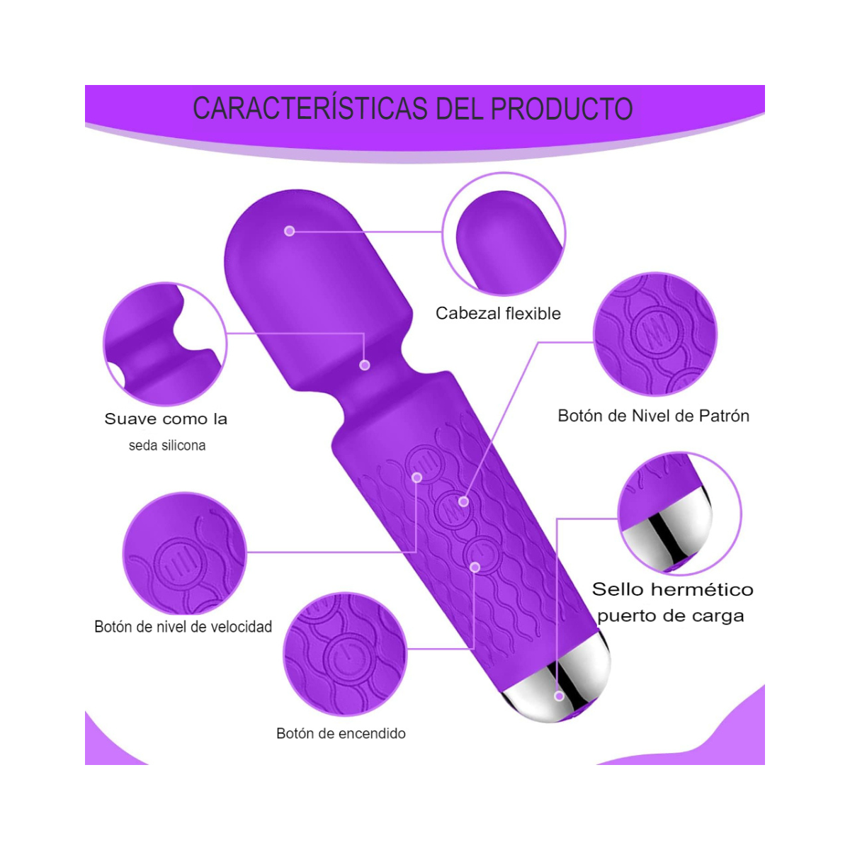 Varita Premium Vibradora Recargable (15cm)