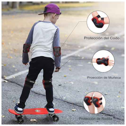 Kit Protección Rodilleras Ciclismo Rojo