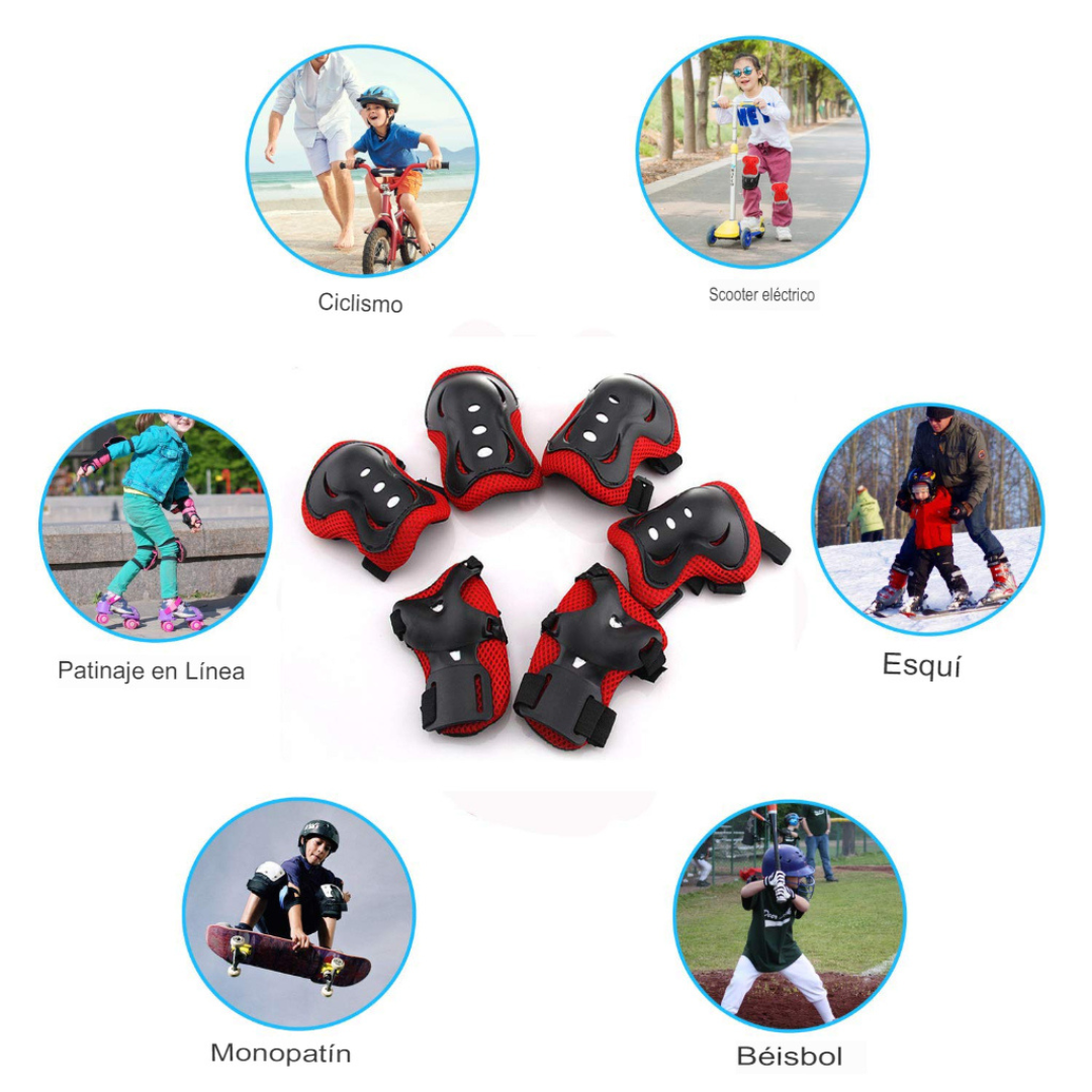 Kit Protección Rodilleras Ciclismo Rojo