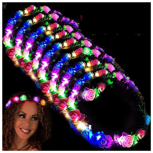 Corona de Flores Luces LED