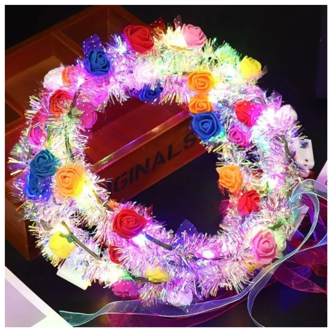 Corona de Flores Luces LED