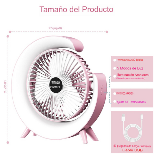 Ventilador-Lampara RGB Forma C