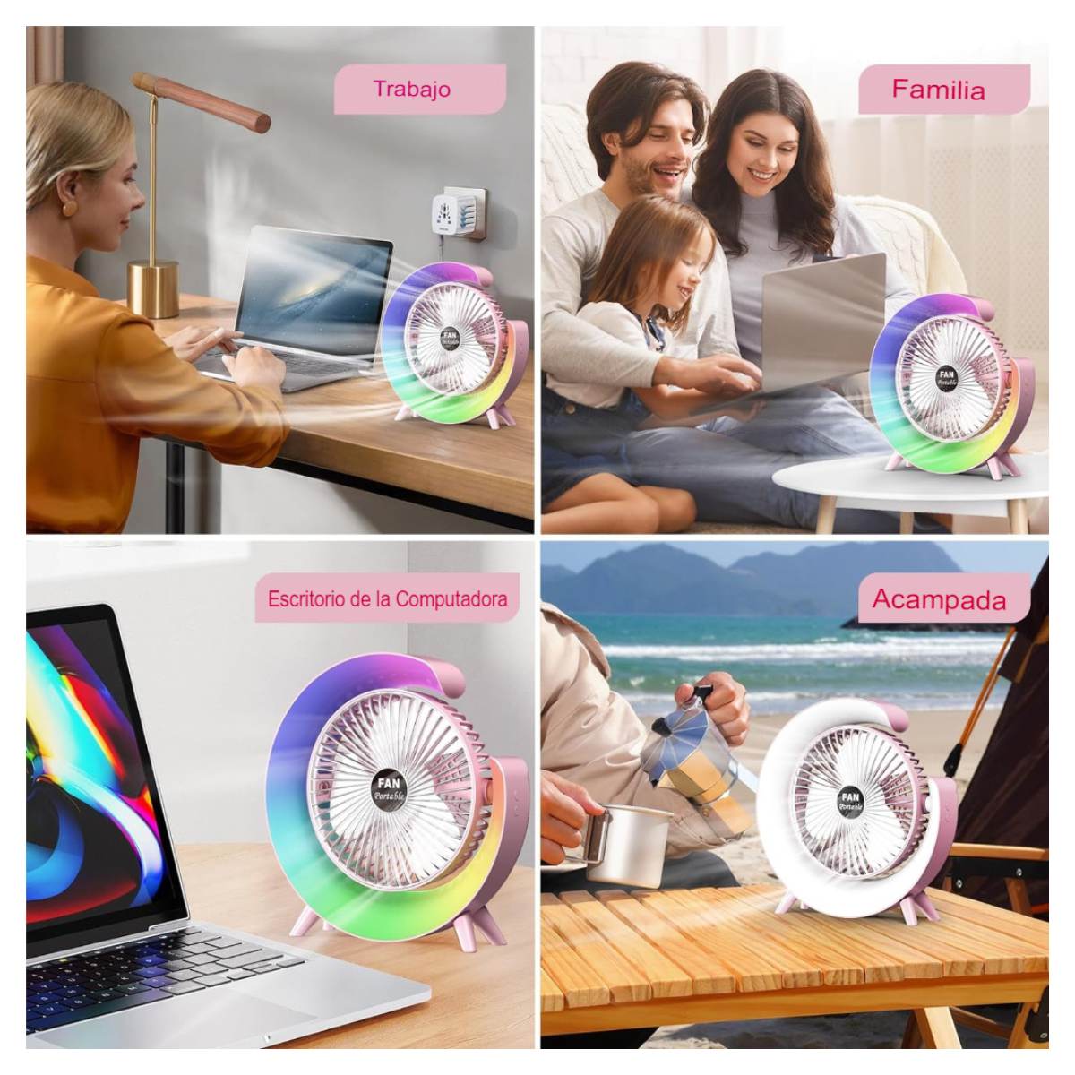 Ventilador-Lampara RGB Forma C