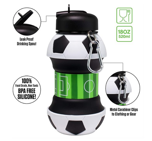 Botella De Agua Futbol Plegable