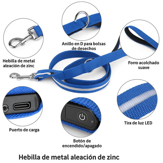 Correa LED para perro